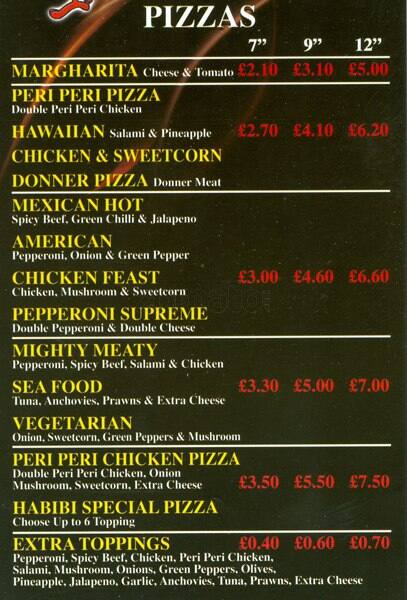 Habibi menu