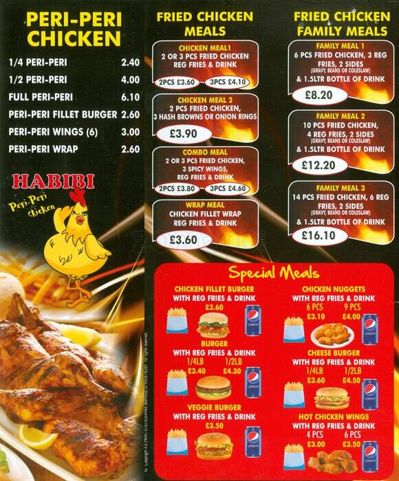 Habibi menu