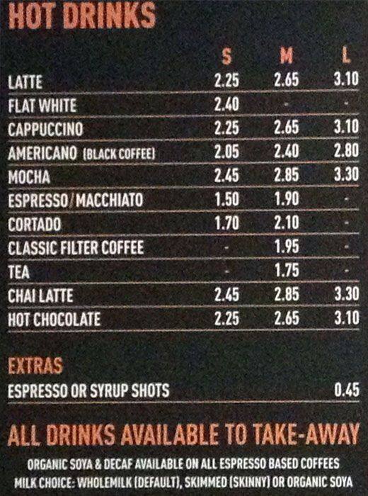 Atrium Coffee House Menu, Menu for Atrium Coffee House, West End