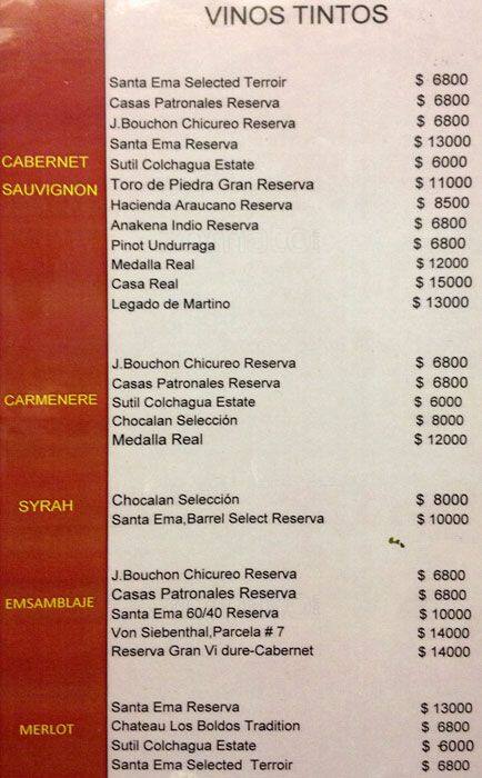 Mi Rancho menu