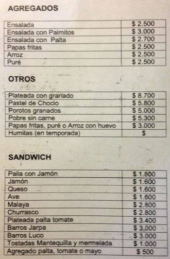 Mi Rancho menu