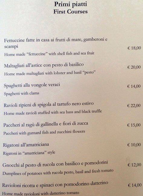 Menu di Ristorante La Pallacorda 