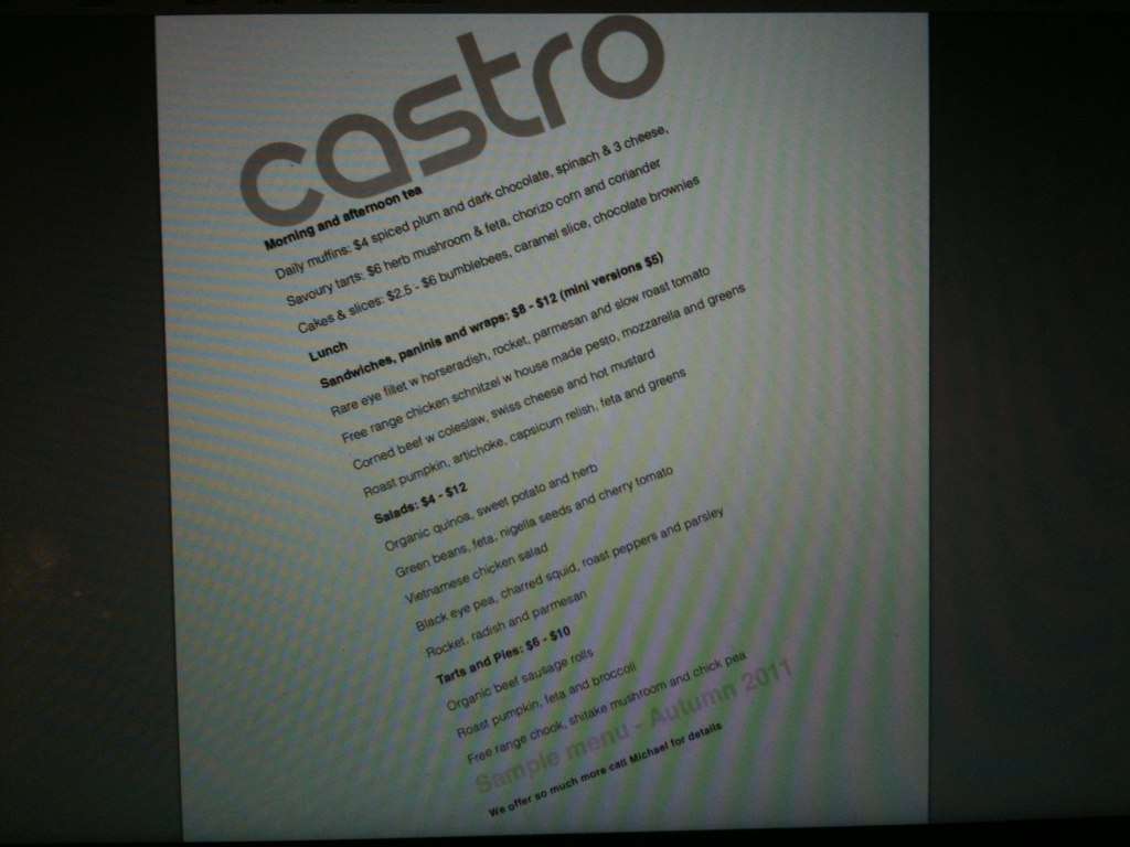 Castro menu