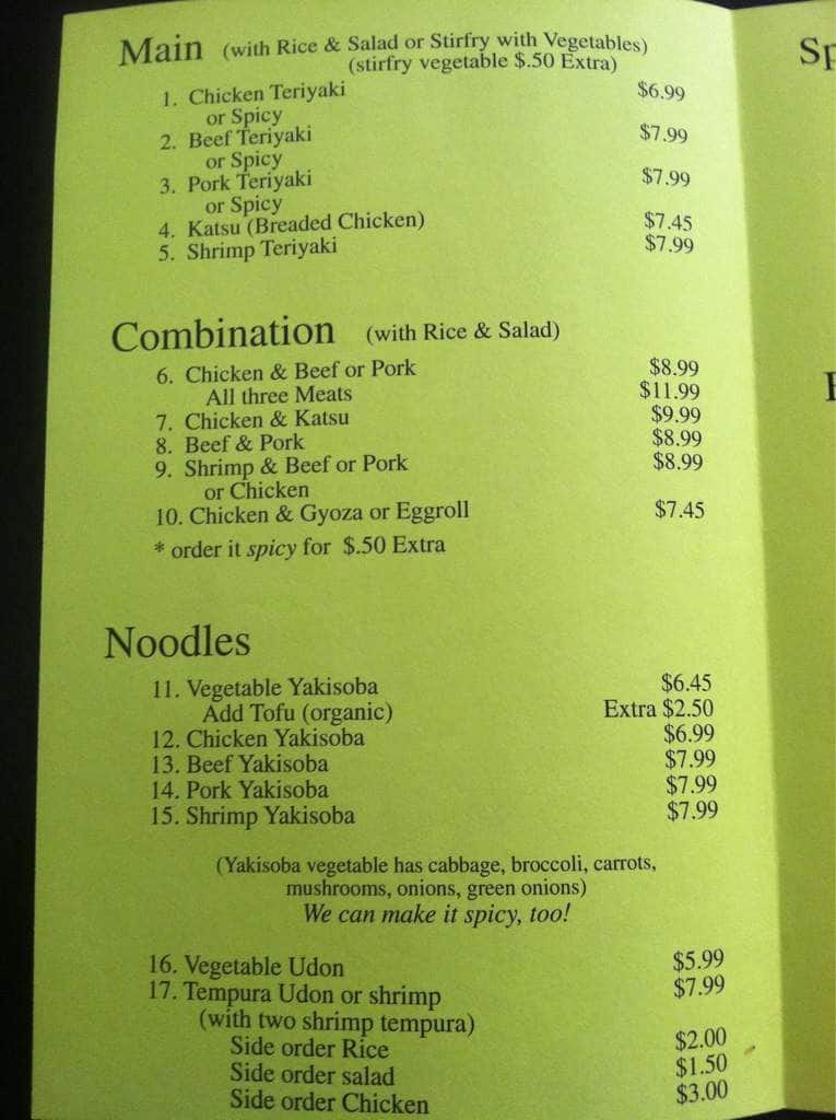 UMI Teriyaki Menu, Menu for UMI Teriyaki, Mount Vernon, Bellingham