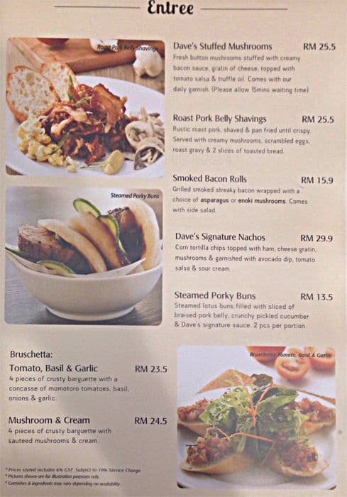 Dave's Bistro-Bar-Grill Menu - Zomato Malaysia