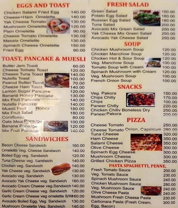 Menu at German Bakery, Manali, Manu Temple Rd