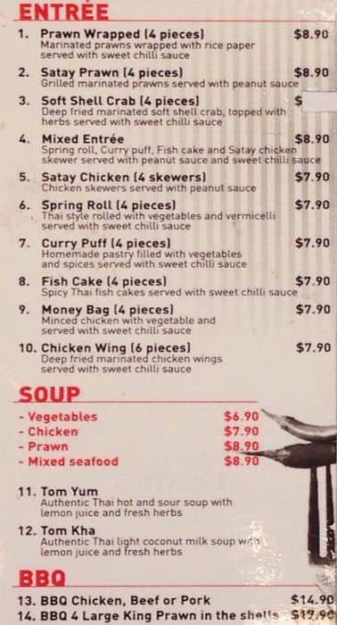 Menu At Taurus Thai Restaurant Northmead 12 Kleins Rd menu-at-taurus-thai-restaurant-northmead-12-kleins-rd