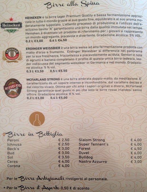 Menu di Moby Dick - Caffè Berardo 