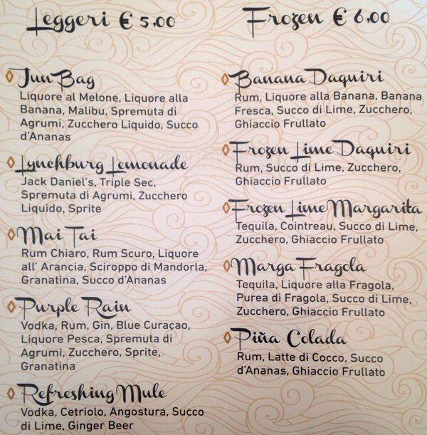 Menu di Moby Dick - Caffè Berardo 