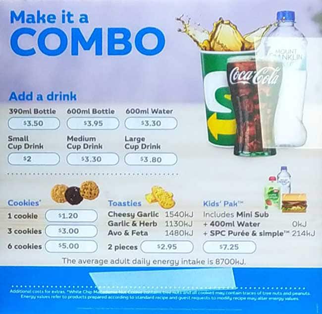 Carta de Subway