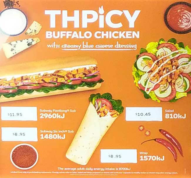 Carta de Subway