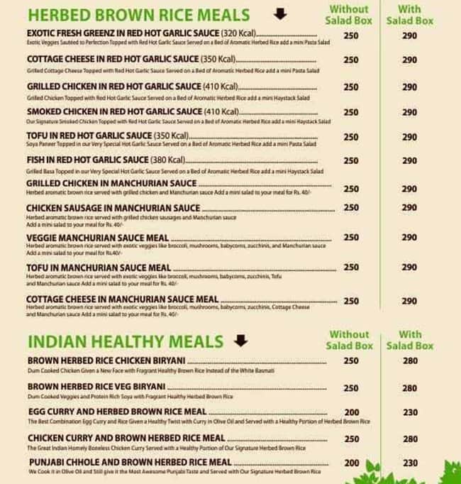 Greenzz-Meals & Salads menu