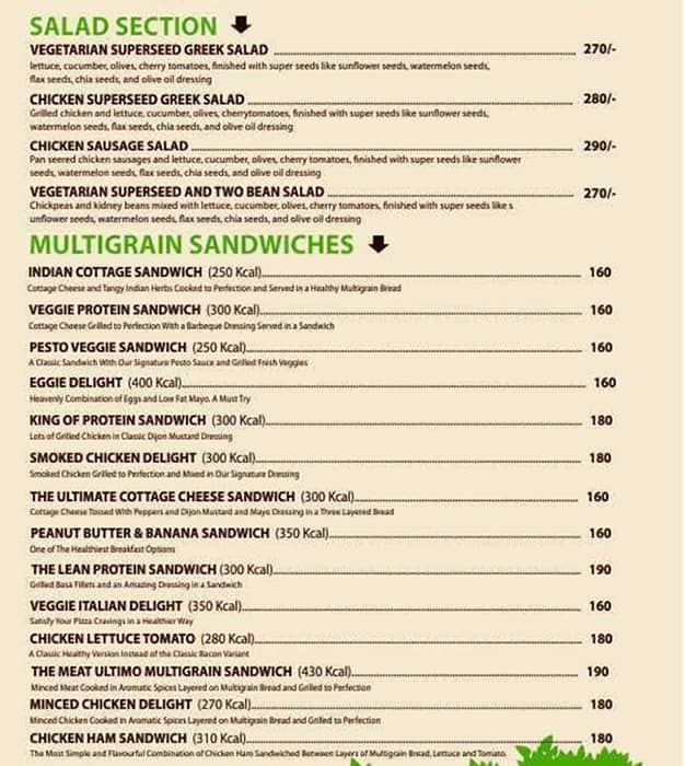 Greenzz-Meals & Salads menu