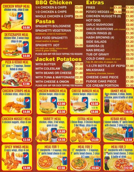 Dominics menu
