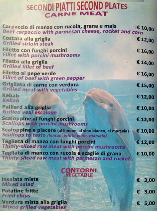 Menu di Sacco e Farina - Milano 