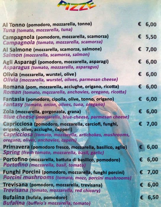 Menu di Sacco e Farina - Milano 