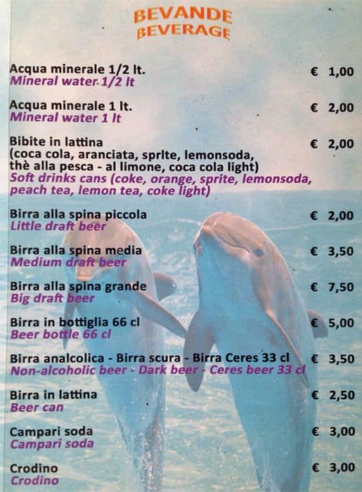 Menu di Sacco e Farina - Milano 