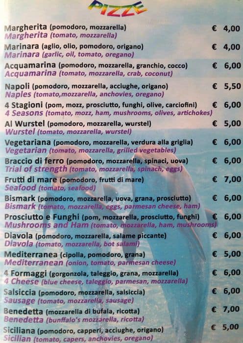 Menu di Sacco e Farina - Milano 