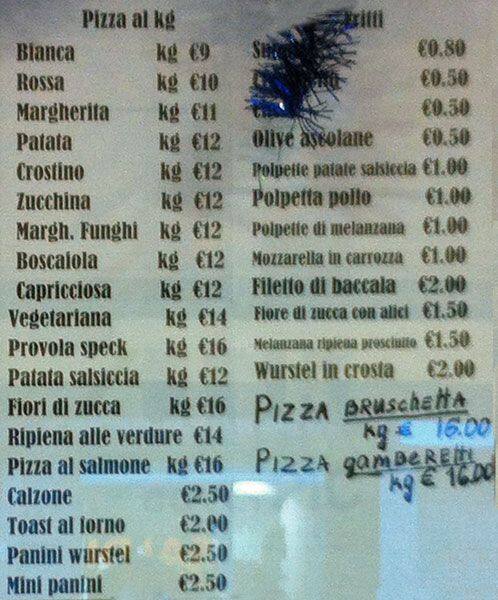 Pizza e Sfizi Speisekarte