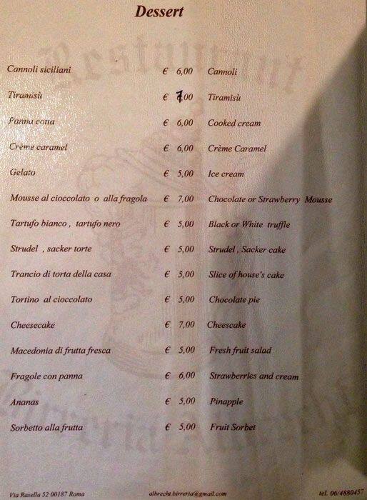 Menu di Albrecht 