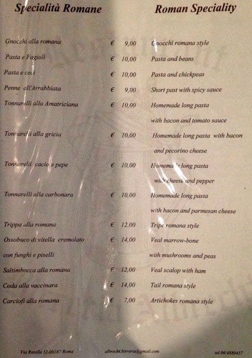 Menu di Albrecht 