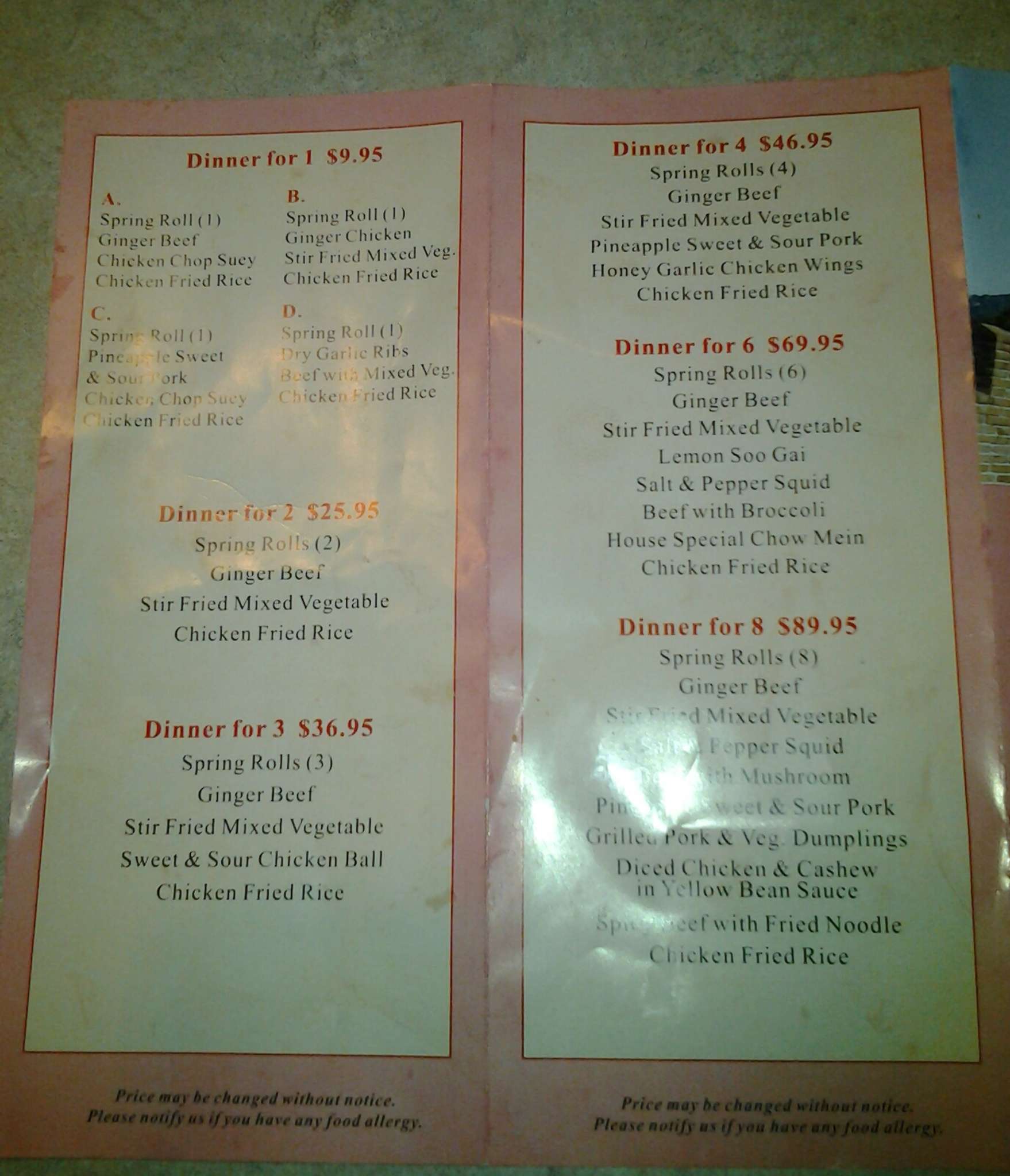 Menu at Airdrie Wok restaurant, Airdrie