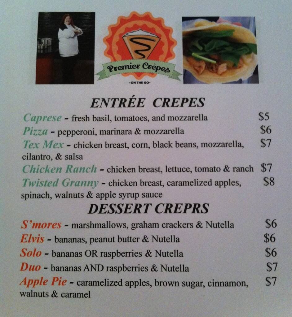Premier Crepes Menu, Menu for Premier Crepes, Akron, Cleveland