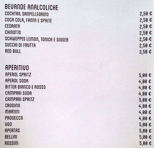 L' Altro Chiosco Speisekarte