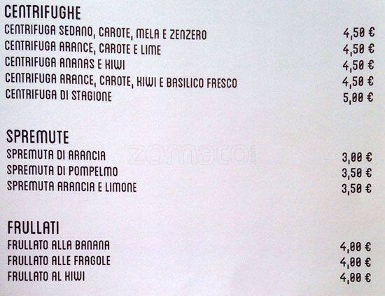 L' Altro Chiosco Speisekarte
