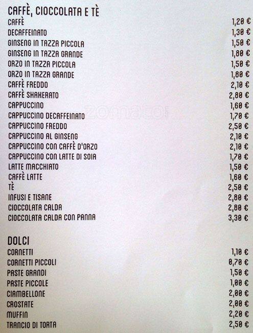 L' Altro Chiosco Speisekarte