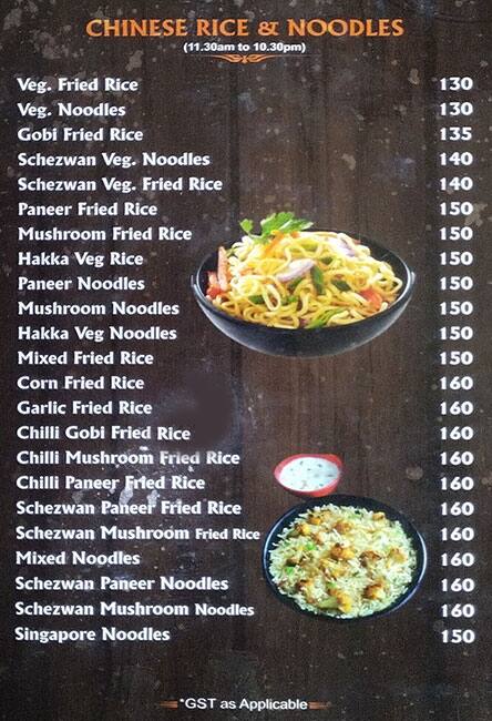 Parvathy Bhavan menu