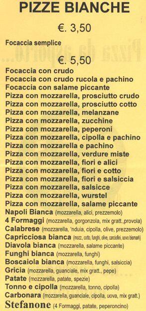 Solo Pizza меню