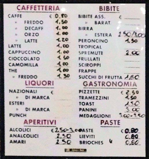 Menu di Barcollo 