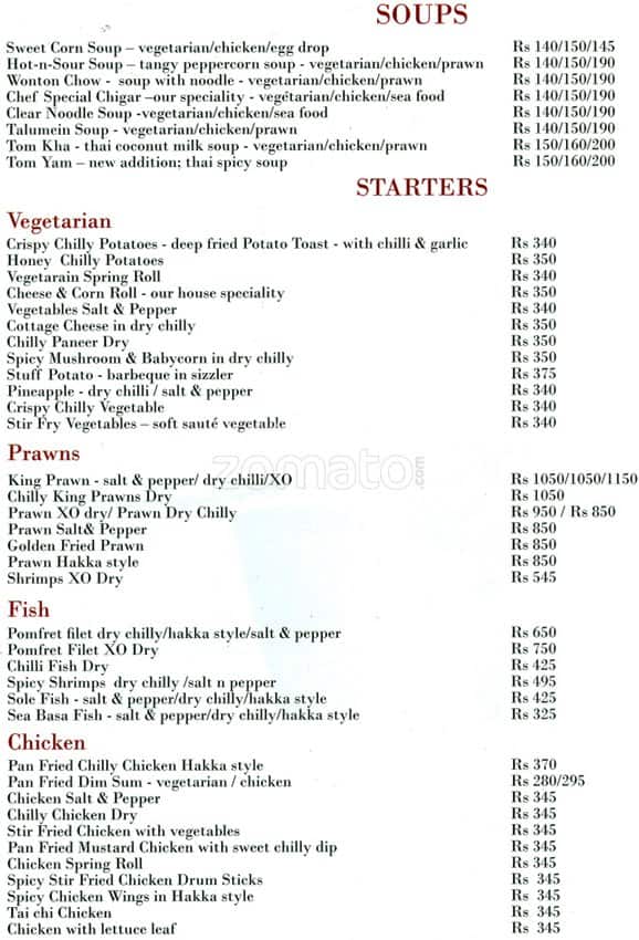 Menu at The Fortune Cookie, Noida, Sector 18