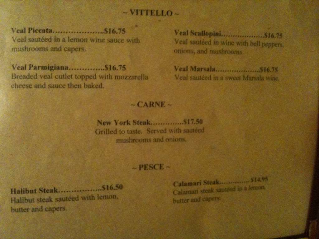 Menu at Dicicco's pizzeria, Fresno, E Kings Canyon Rd