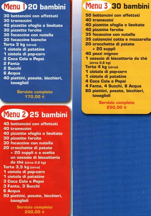 Menu di Baby Forno 