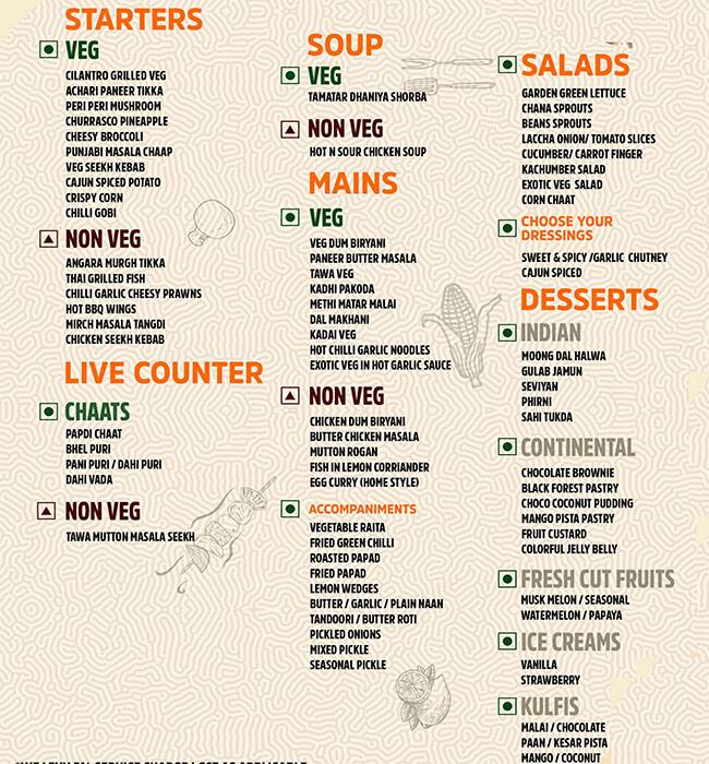 Menu of Barbeque Nation, Vasant Kunj, New Delhi