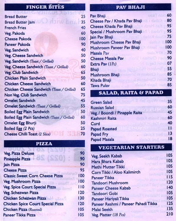 Spice Court Menu, Menu for Spice Court, Mira Road, Mumbai Zomato
