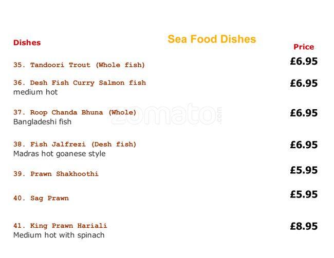 Desh menu