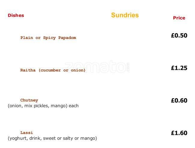 Desh menu