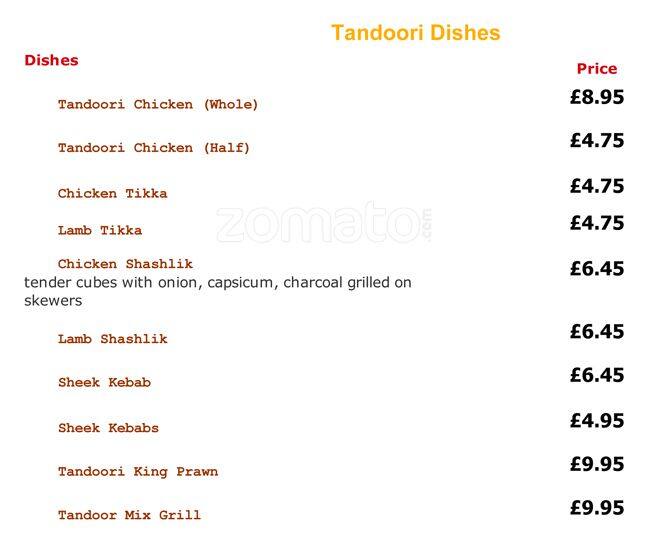 Desh menu