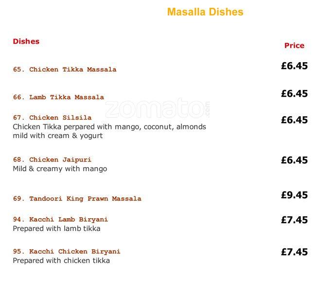 Desh menu