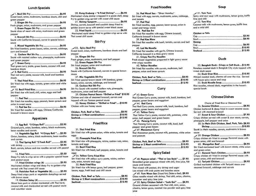 Thai Sawan Cuisine Menu, Menu for Thai Sawan Cuisine, Grand Prairie ...