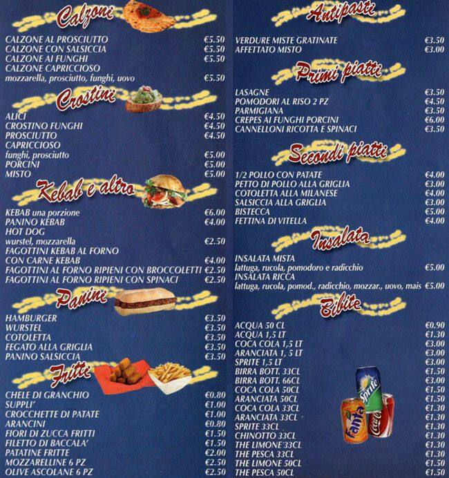 Menu di La Bontà Pizza Kebab 