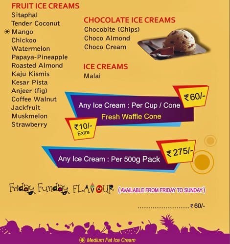 Natural Ice Cream Menu, Menu for Natural Ice Cream, Indiranagar ...