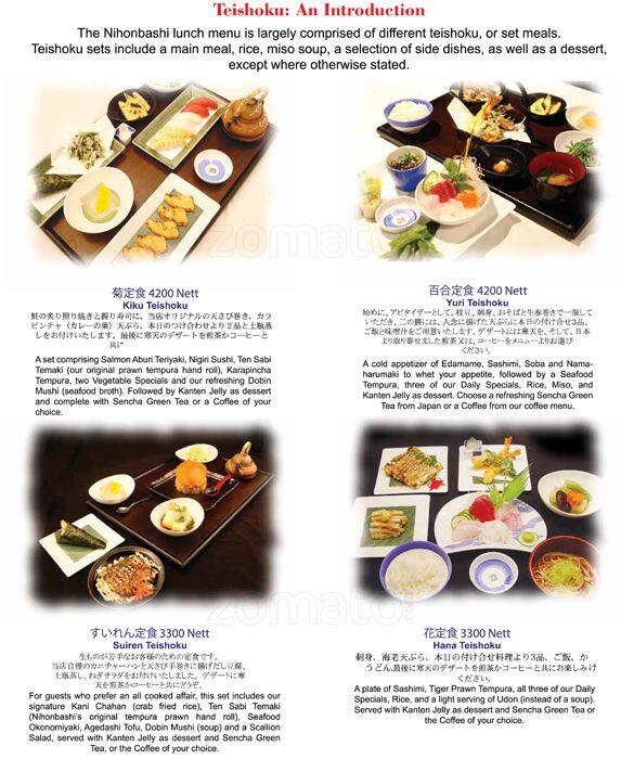 Nihonbashi menu