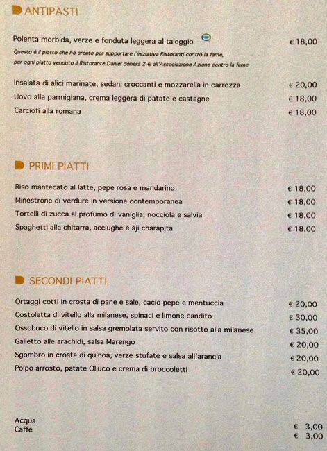 Menu di Daniel 