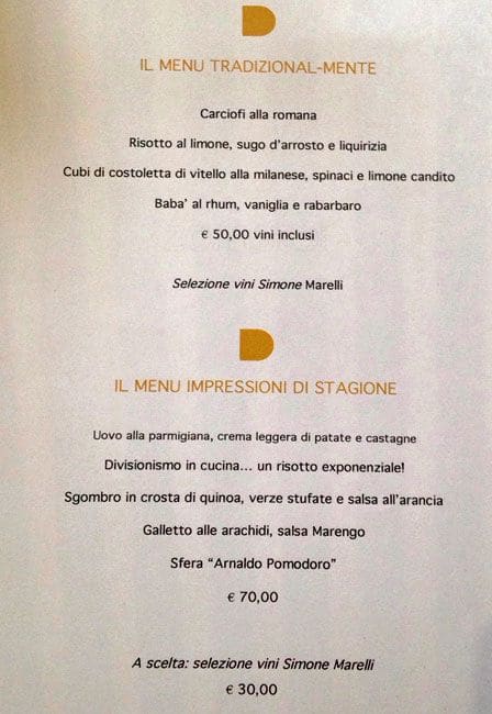 Menu di Daniel 