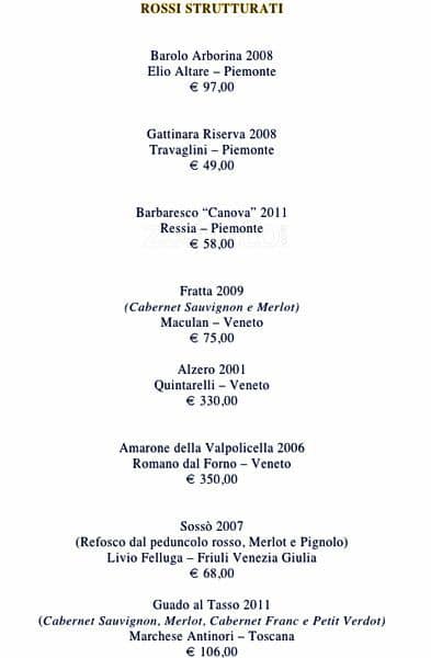 Menu di Daniel 