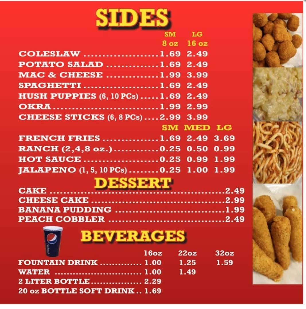 Menu at Captain Jays restaurant, Detroit, Greenfield Rd